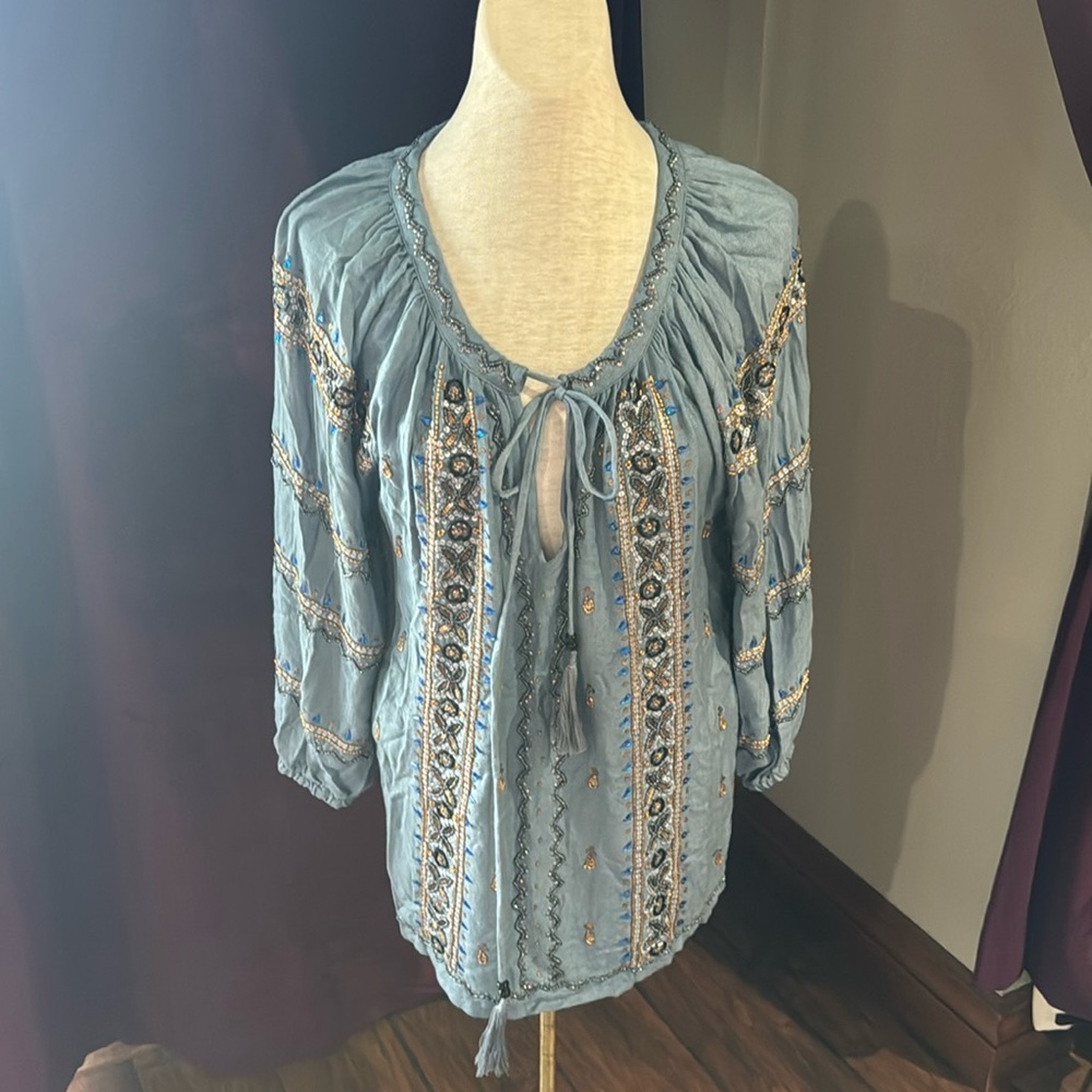 NWT beaded, gems and sequins top.